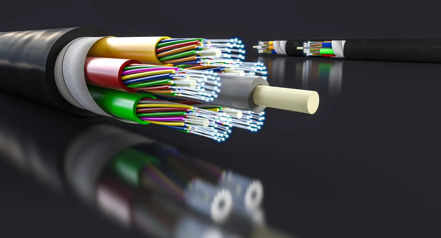 Fiber optic cables background